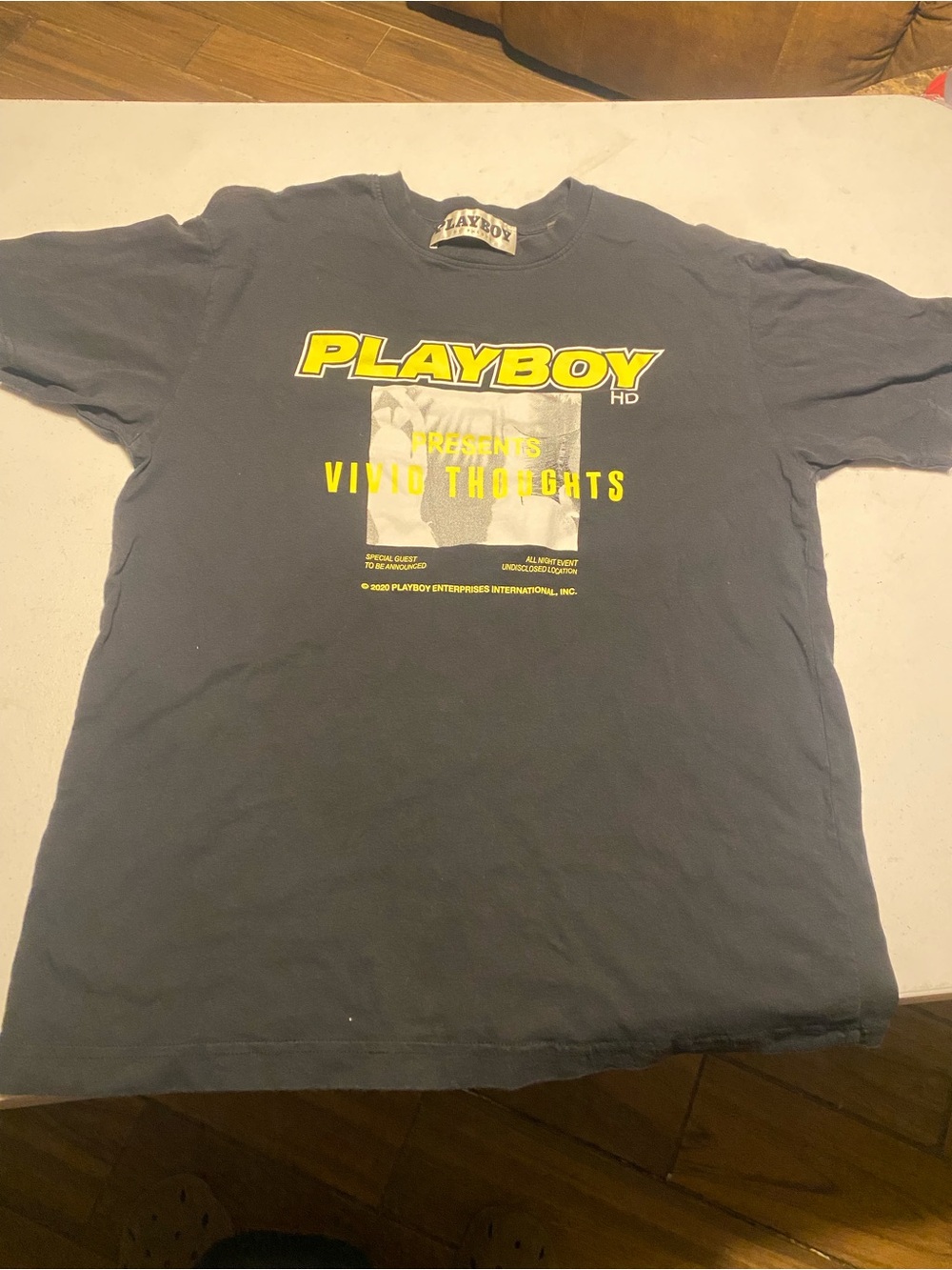 PLAYBOY Black Short Sleeve Tee with Yellow Logo